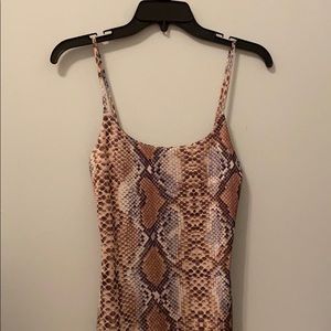 snakeskin bodycon dress